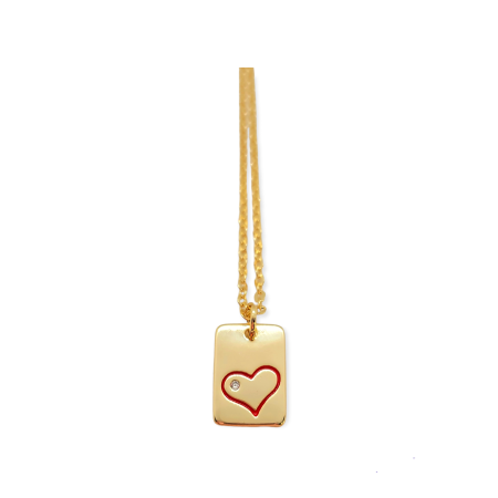 NECKLACE GOLD STEEL HEART1